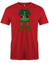 Weihnachten-Mini-Elf-Herren-Shirt-Rot