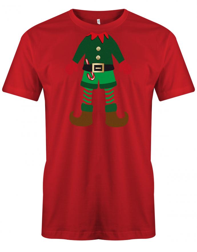 Weihnachten-Mini-Elf-Herren-Shirt-Rot