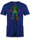 Weihnachten-Mini-Elf-Herren-Shirt-Royalblau