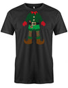 Weihnachten-Mini-Elf-Herren-Shirt-SChwarz