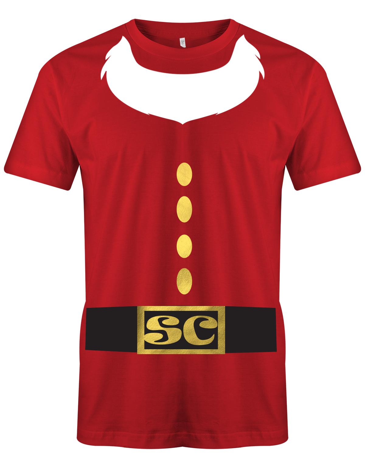 Weihnachtsmann-kost-m-Santa-Claus-Weihnachts-Shirt-herren-Rot