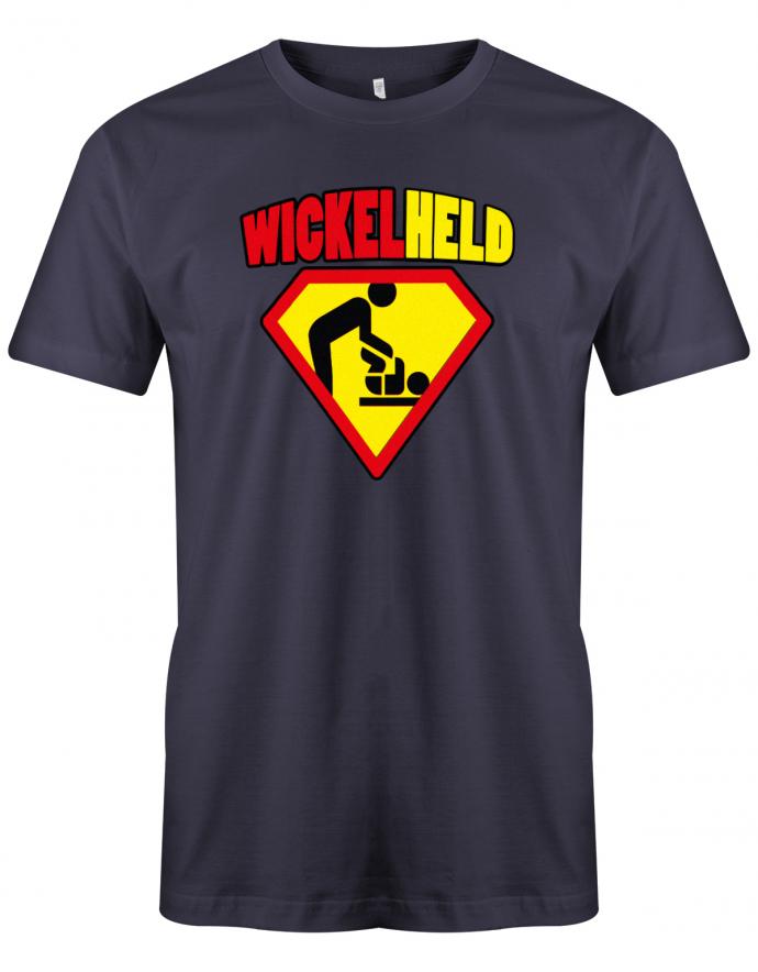 Wickelheld-Papa-Herren-T-Shirt-Navy