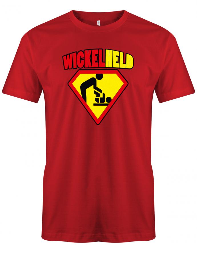Wickelheld-Papa-Herren-T-Shirt-Rot