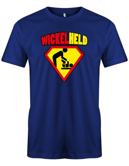 Wickelheld-Papa-Herren-T-Shirt-Royalblau