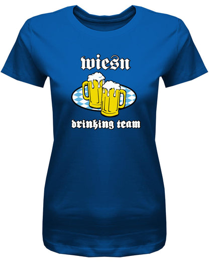 Wiesn-Drinking-Team-Damen-Shirt-Royalblau