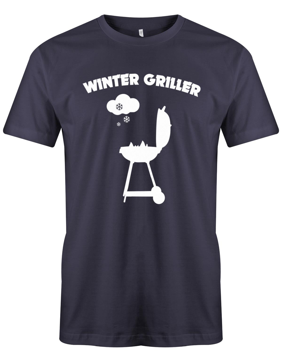 Winter-Griller-Schnee-Herren-Grill-Shirt-Navy