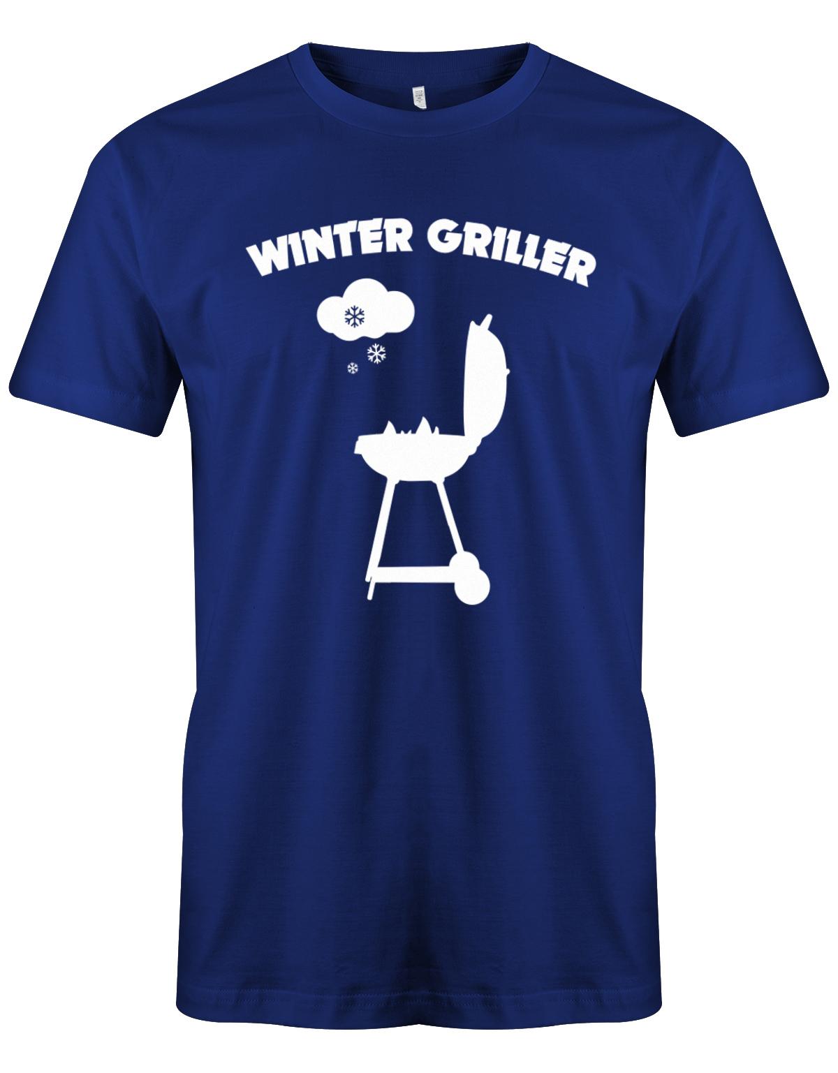 Winter-Griller-Schnee-Herren-Grill-Shirt-Royalblau