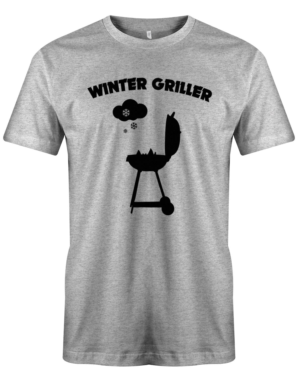 Winter-Griller-Schnee-Herren-Grill-Shirt-grau