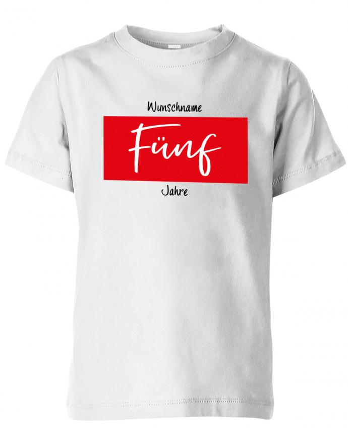 Wunschname-Style-F-nf-Jahre-5-Geburtstag-Shirt-Kinder-Weiss