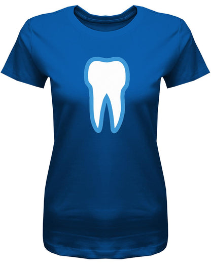 Zahn-kost-m-damen-shirt-royalblau