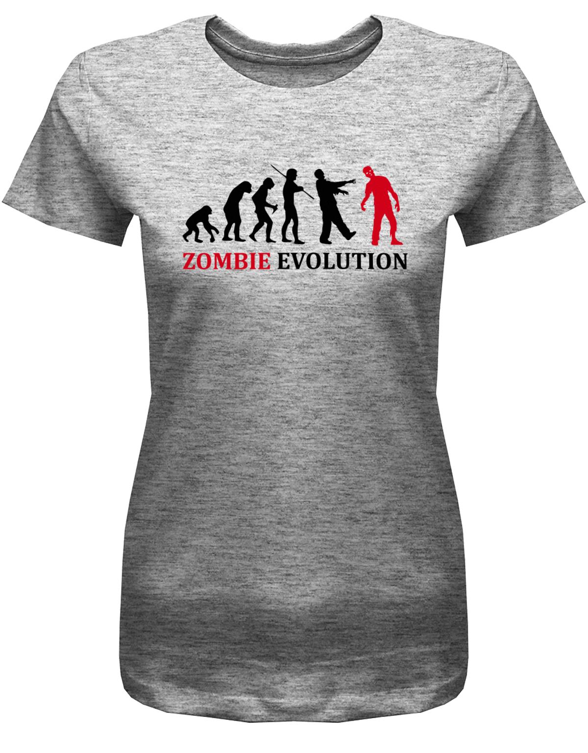 Zombie-Evolution-Damen-Halloween-Shirt-Grau
