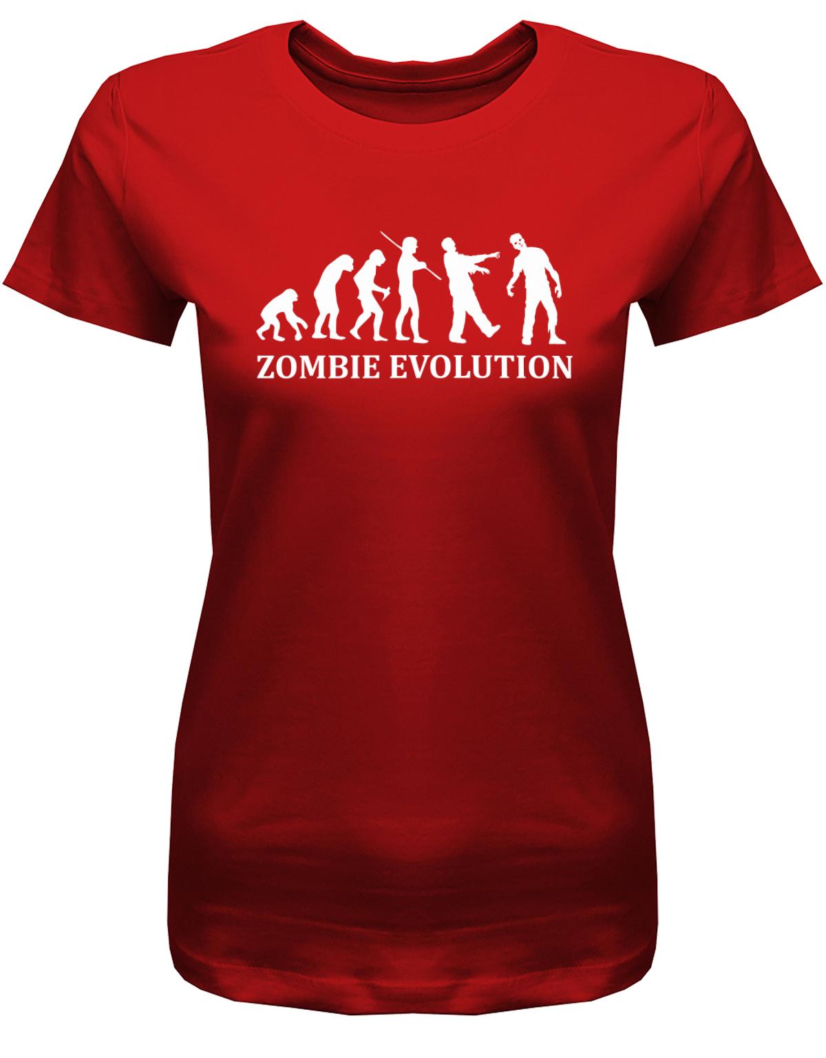 Zombie-Evolution-Damen-Halloween-Shirt-Rot