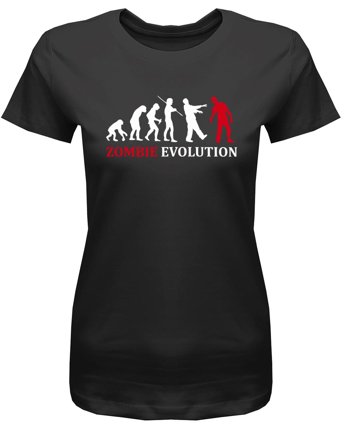 Zombie-Evolution-Damen-Halloween-Shirt-SChwarz