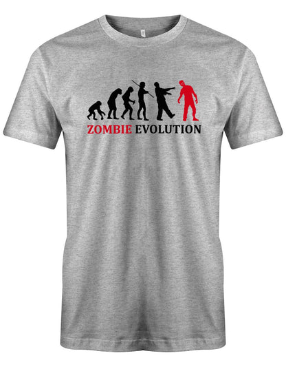 Zombie-Evolution-Herren-Halloween-Shirt-Grau