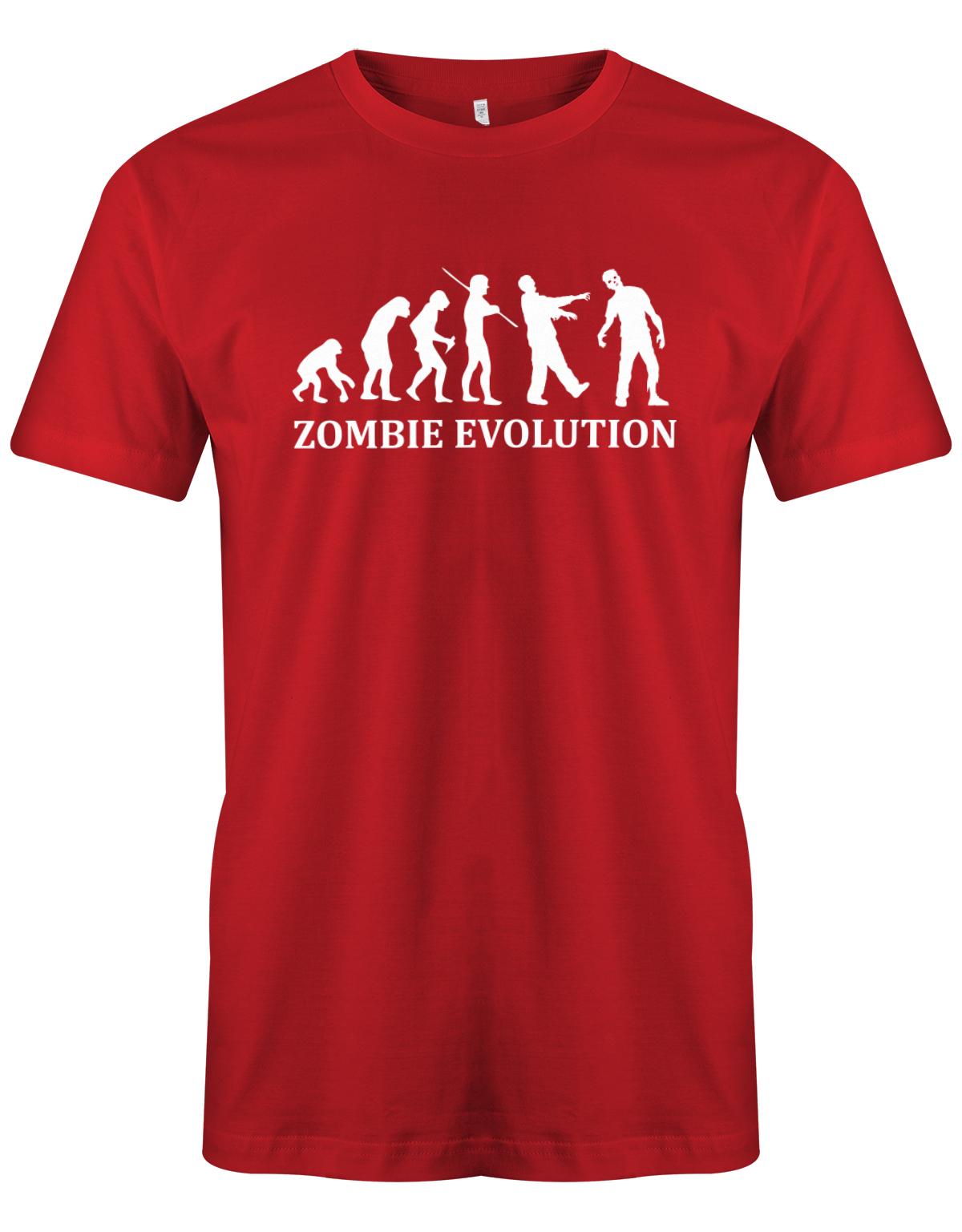 Zombie-Evolution-Herren-Halloween-Shirt-Rot
