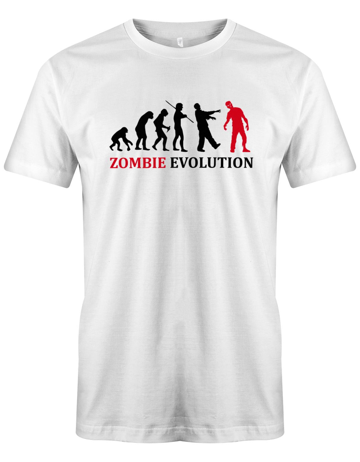 Zombie-Evolution-Herren-Halloween-Shirt-Weiss