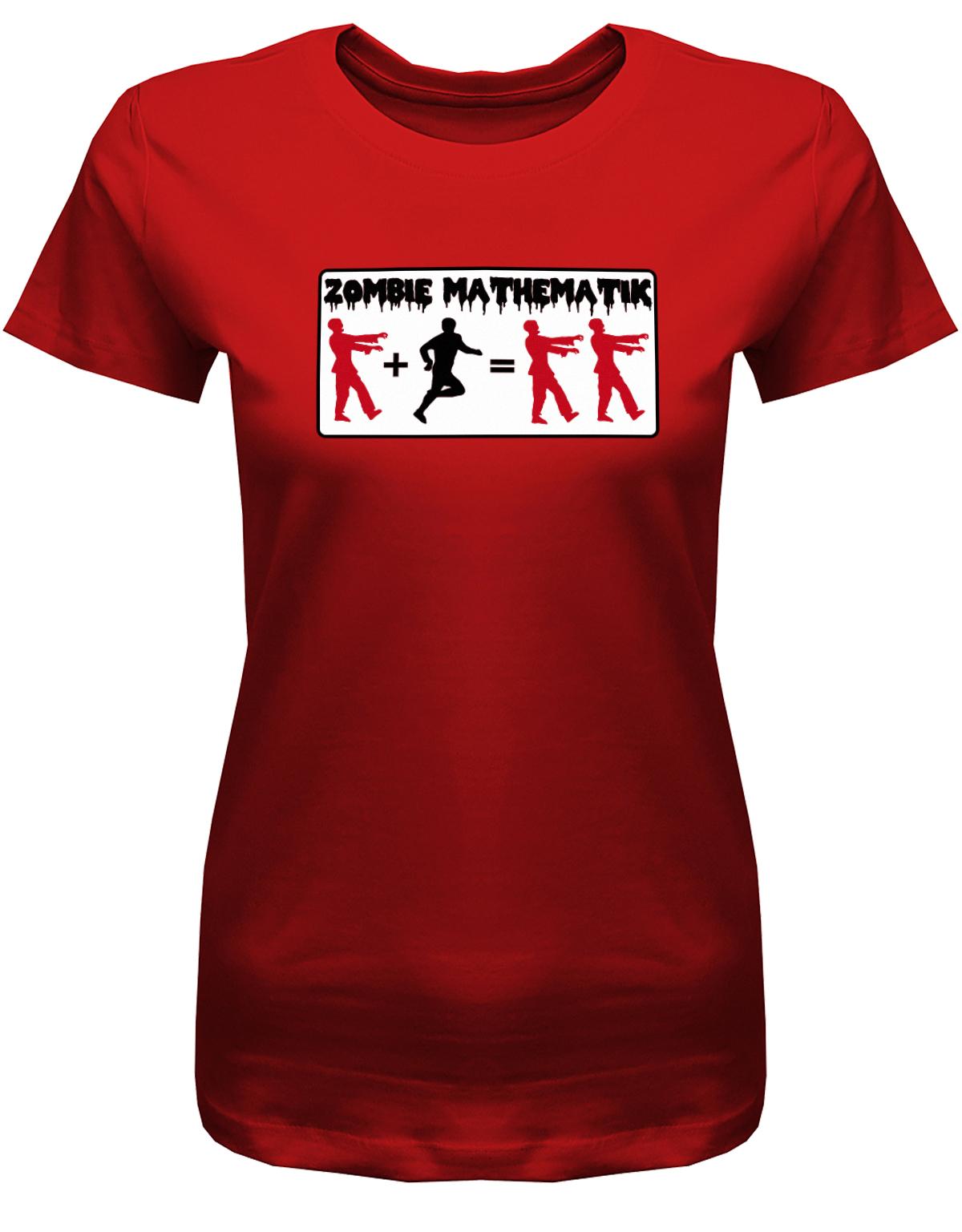 Zombie-Mathematik-Halloween-Shirt-Damen-Rot