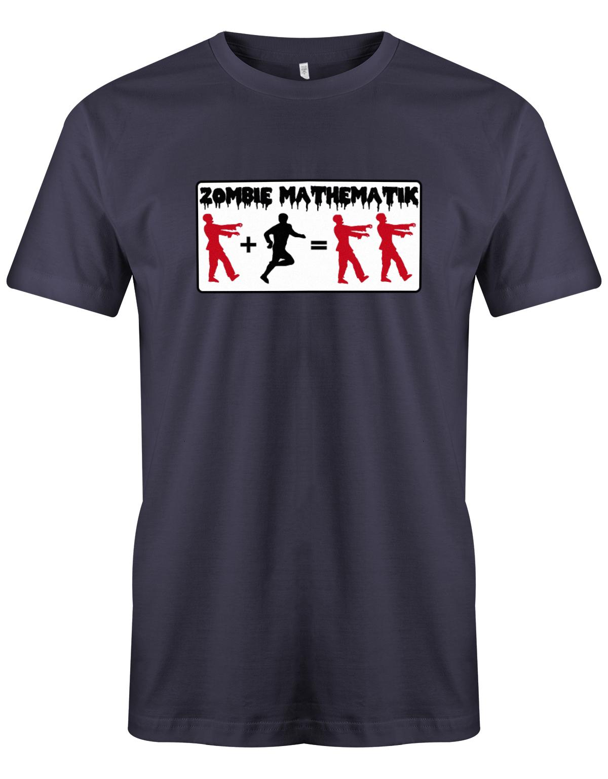 Zombie-Mathematik-Halloween-Shirt-Herren-Navy
