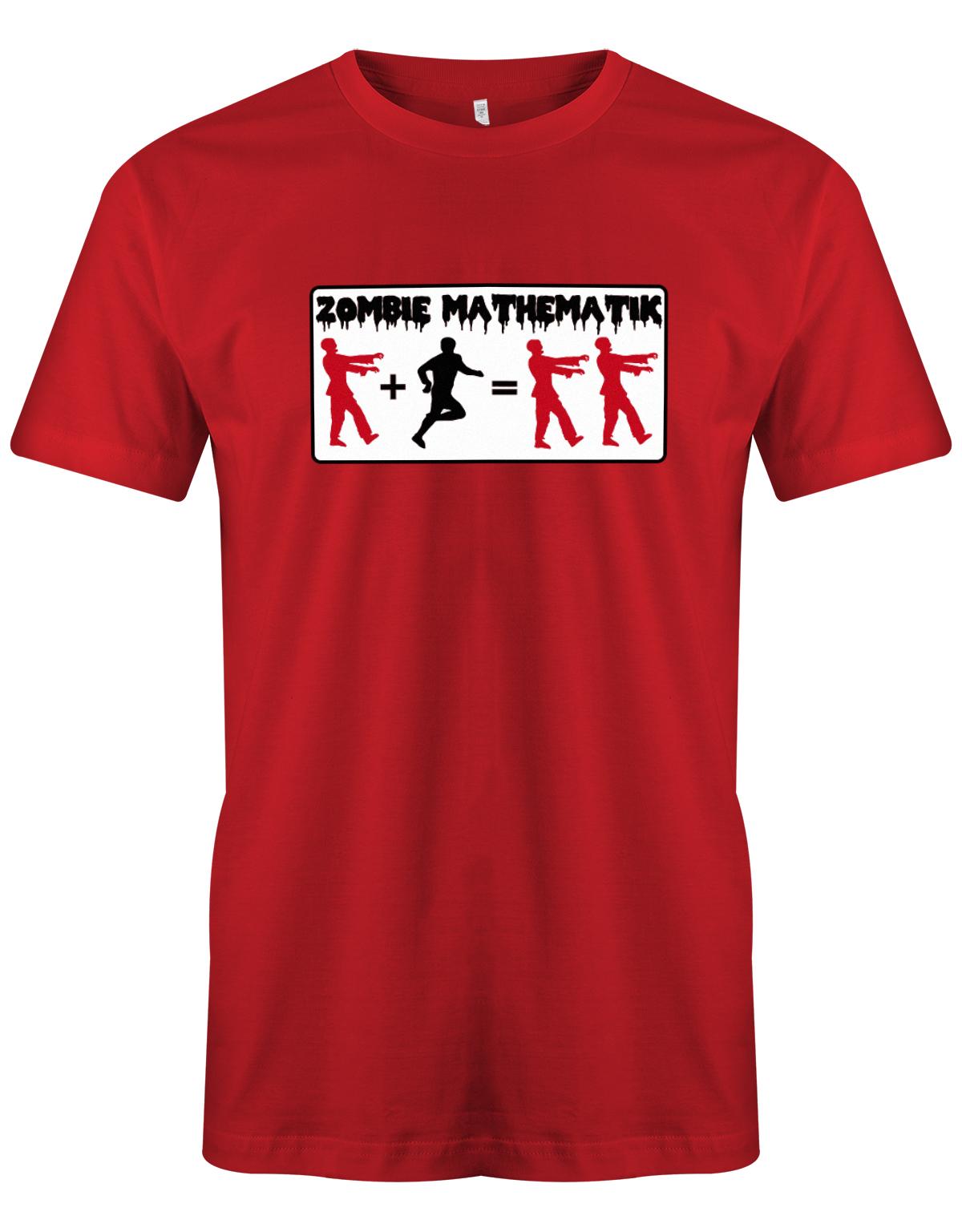 Zombie-Mathematik-Halloween-Shirt-Herren-Rot