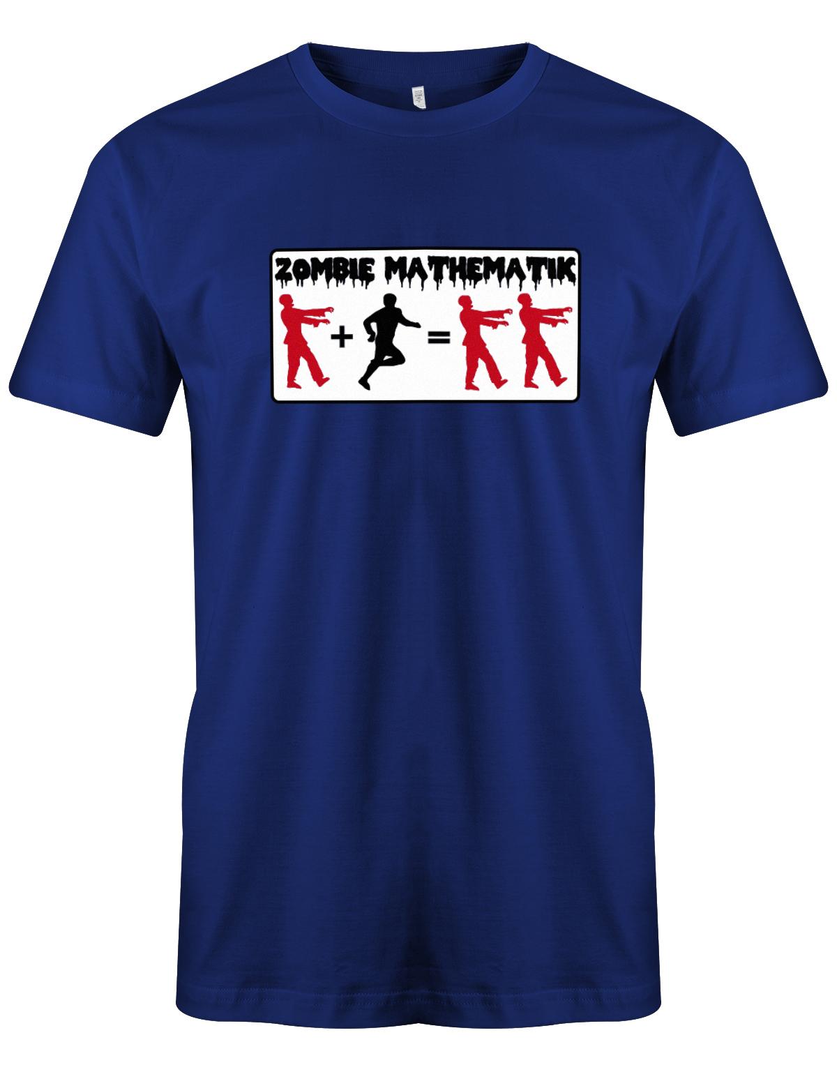 Zombie-Mathematik-Halloween-Shirt-Herren-Royalblau