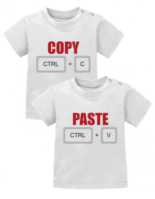 Zwillings Sprüche Baby Shirt Copy Ctrl+C - Paste CTRL+V