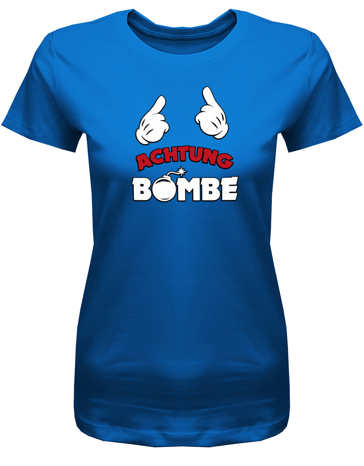 achtung-bombe-damen-shirt-royalblau