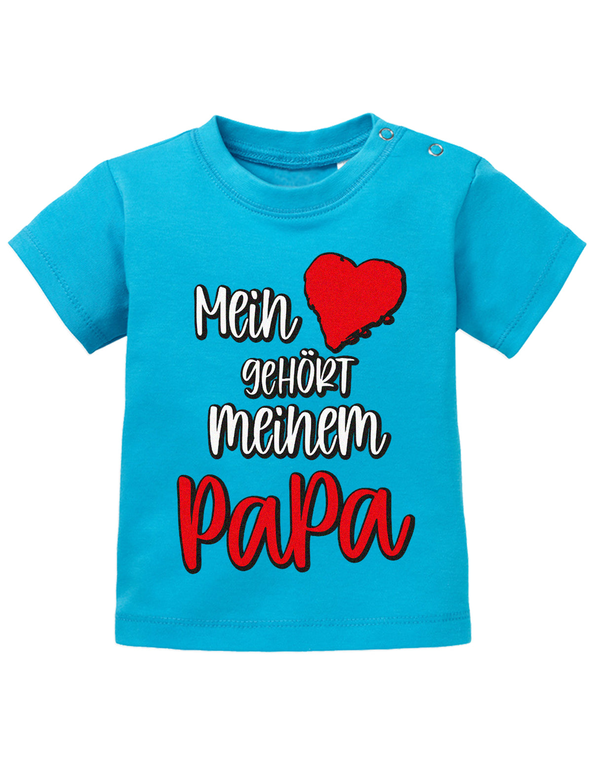 Papa Spruch Baby Shirt. Mein Herz gehört meinem Papa. Blau