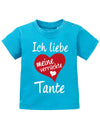 Tante Spruch Baby Shirt. Ich liebe meine verrückte Tante mit großen Herz. Blau