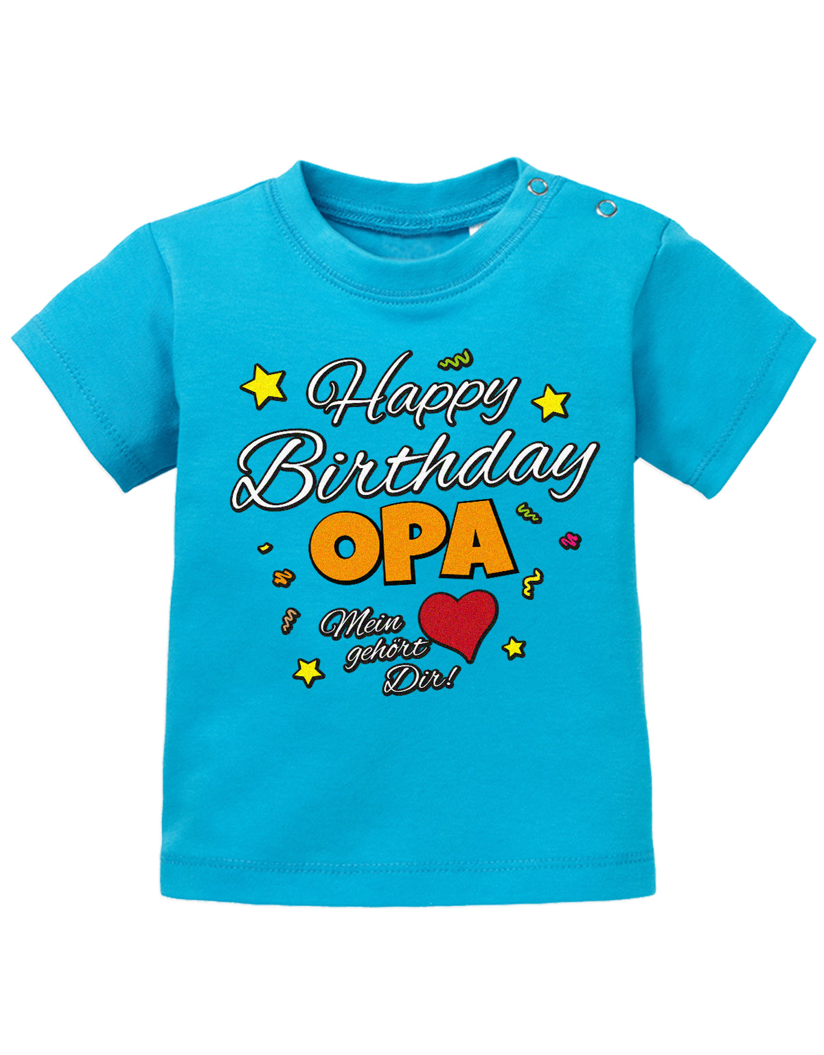 Opa Spruch Baby Shirt. Happy Birthday, Opa, mein Herz gehört Dir. Blau