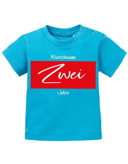 baby-shirt-mit wunschnamen- 2 jahre alt-geburtstags t-shirt kinder 2- baby shirts mit namen blau