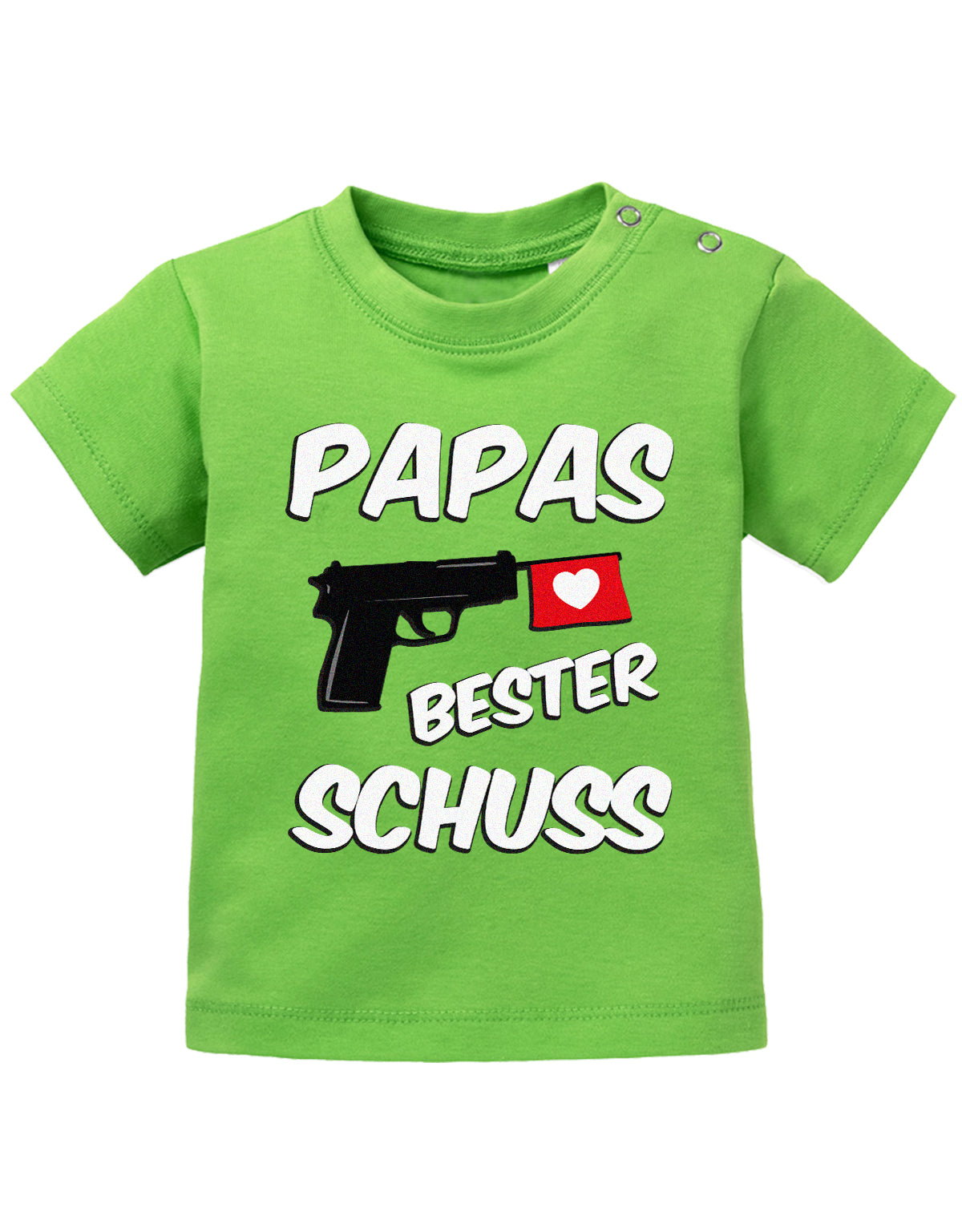 Lustiges süßes Sprüche Baby Shirt Papas bester Schuss Grün