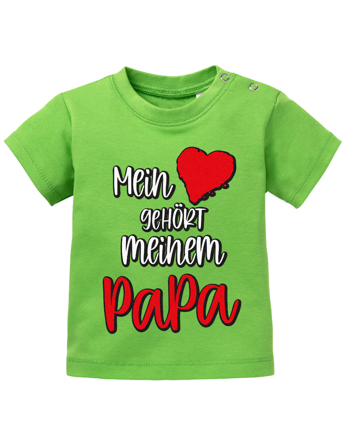 Papa Spruch Baby Shirt. Mein Herz gehört meinem Papa. Grün