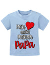 Papa Spruch Baby Shirt. Mein Herz gehört meinem Papa. Hellblau