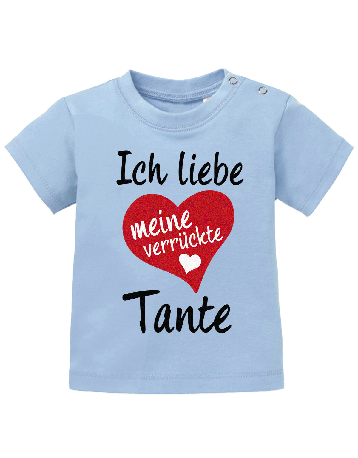 Tante Spruch Baby Shirt. Ich liebe meine verrückte Tante mit großen Herz. Hellblau