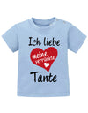Tante Spruch Baby Shirt. Ich liebe meine verrückte Tante mit großen Herz. Hellblau