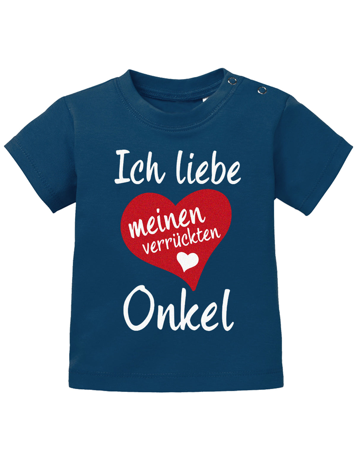 Onkel Spruch Baby Shirt. Ich liebe meinen verrückten Onkel mit großem Herz. Navy