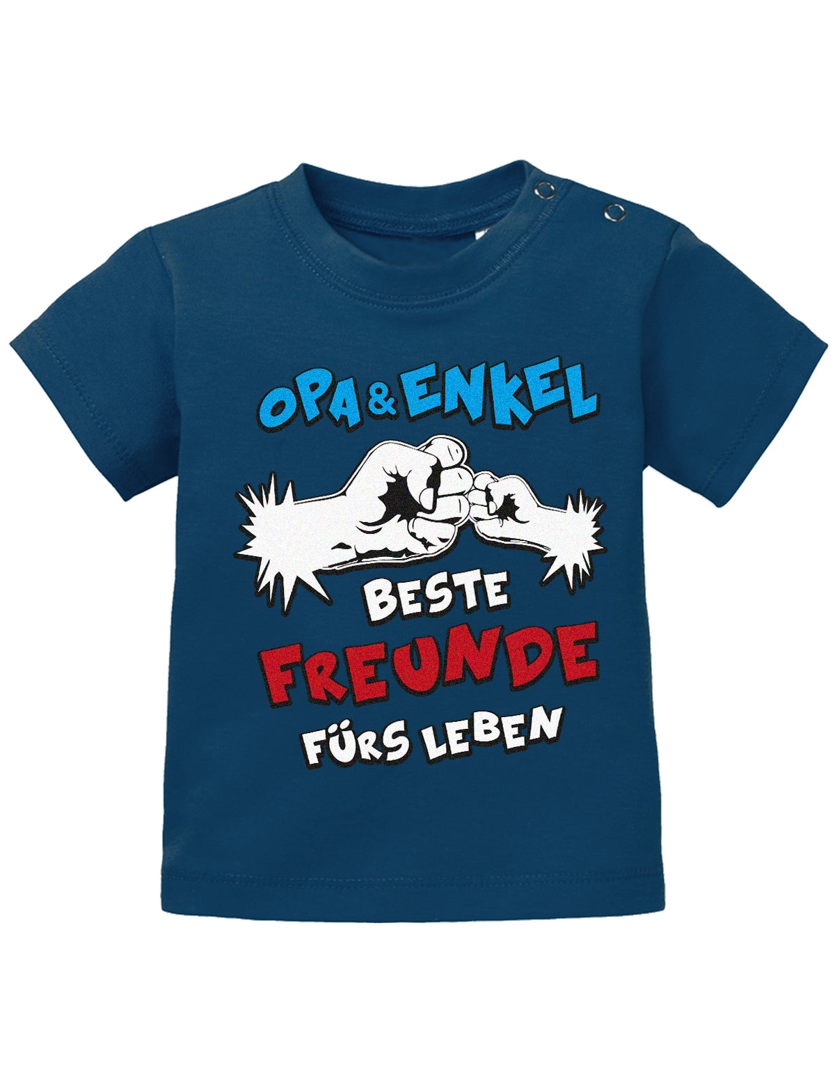 Opa Spruch Baby Shirt. Opa und Enkel Beste Freude fürs Leben. Faust an Faust. navy