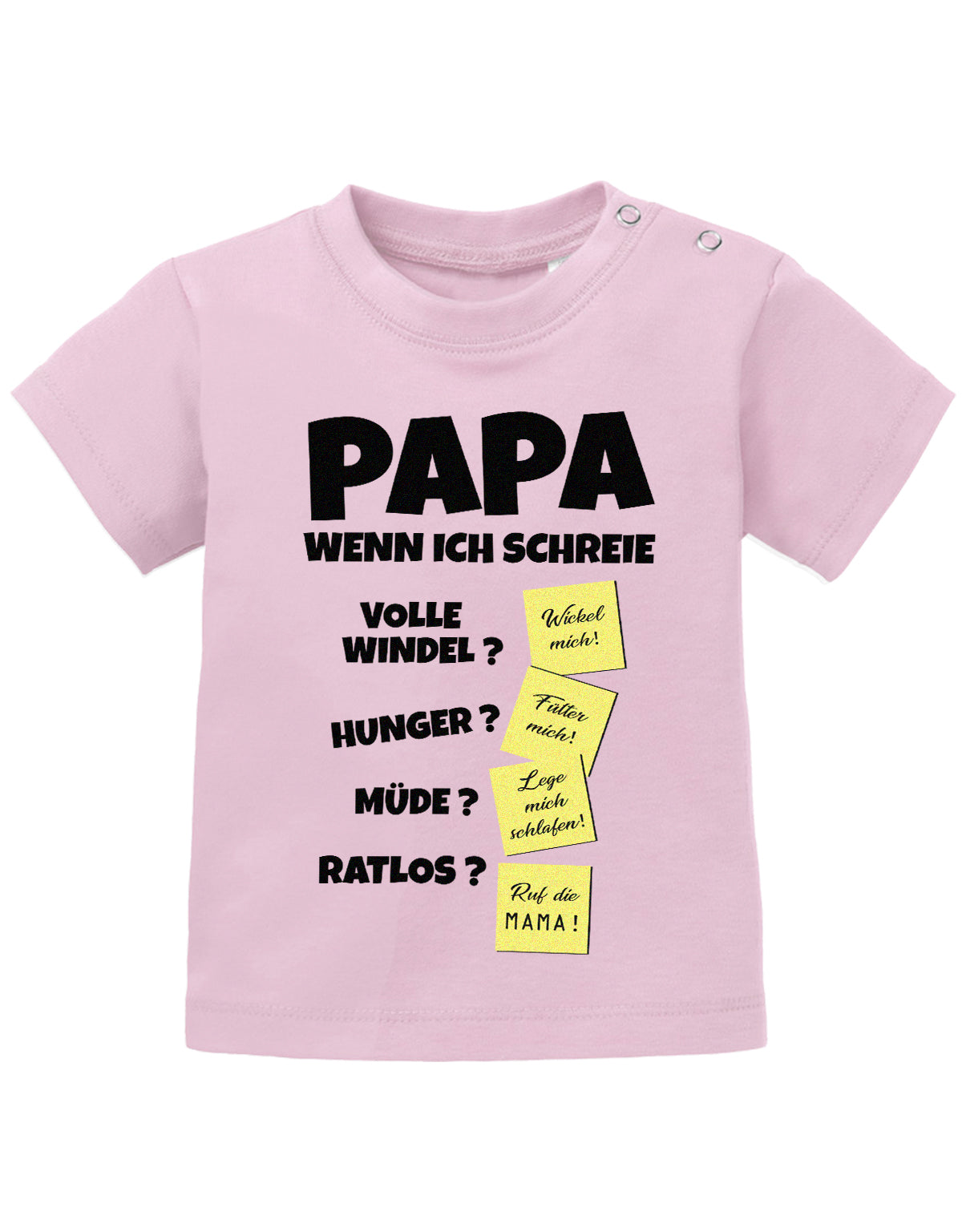 Lustiges süßes Sprüche Baby Shirt Papa wenn ich schreie - Notizen Lösungen. Rosa