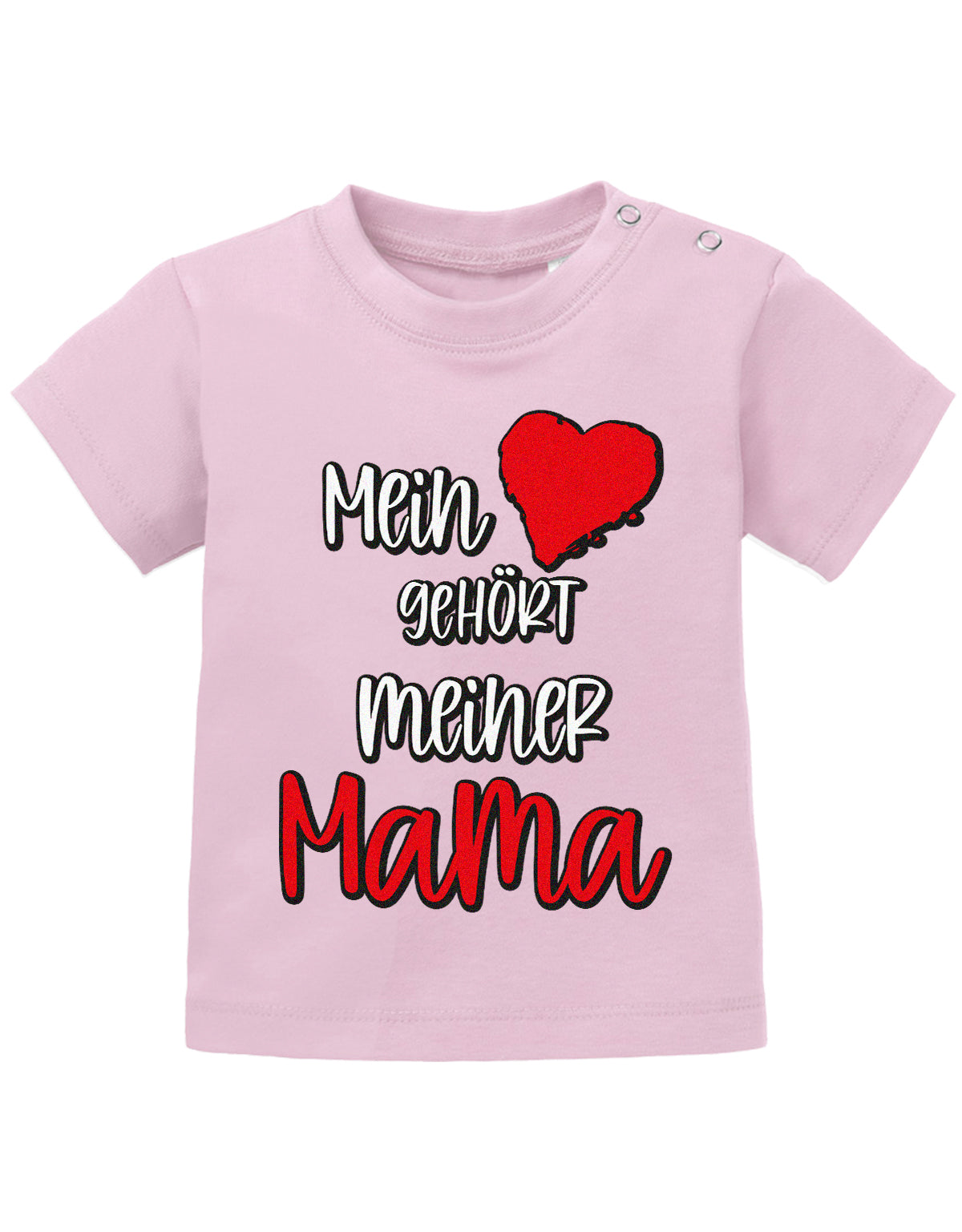 Mama Spruch Baby Shirt. Mein Herz gehört meiner Mama.