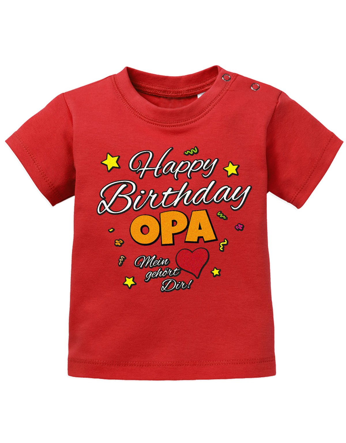 Opa Spruch Baby Shirt. Happy Birthday, Opa, mein Herz gehört Dir. Rot