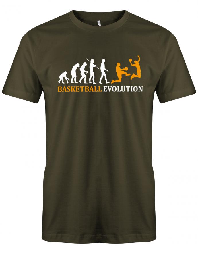 Basketball Sprüche Shirt. Basketball Evolution - Vom Affen zum Basketballer. Army