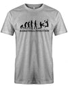 Basketball Sprüche Shirt. Basketball Evolution - Vom Affen zum Basketballer. Grau