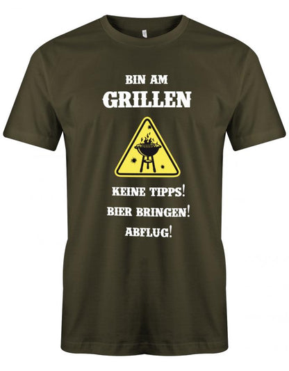 bin-am-grillen-keine-Tipps-bier-bringen-abflug-Herren-Grill-Shirt-Army