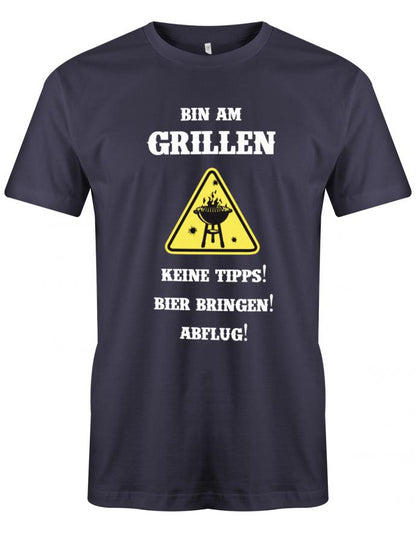 bin-am-grillen-keine-Tipps-bier-bringen-abflug-Herren-Grill-Shirt-Navy