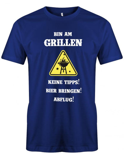 bin-am-grillen-keine-Tipps-bier-bringen-abflug-Herren-Grill-Shirt-Royalblau