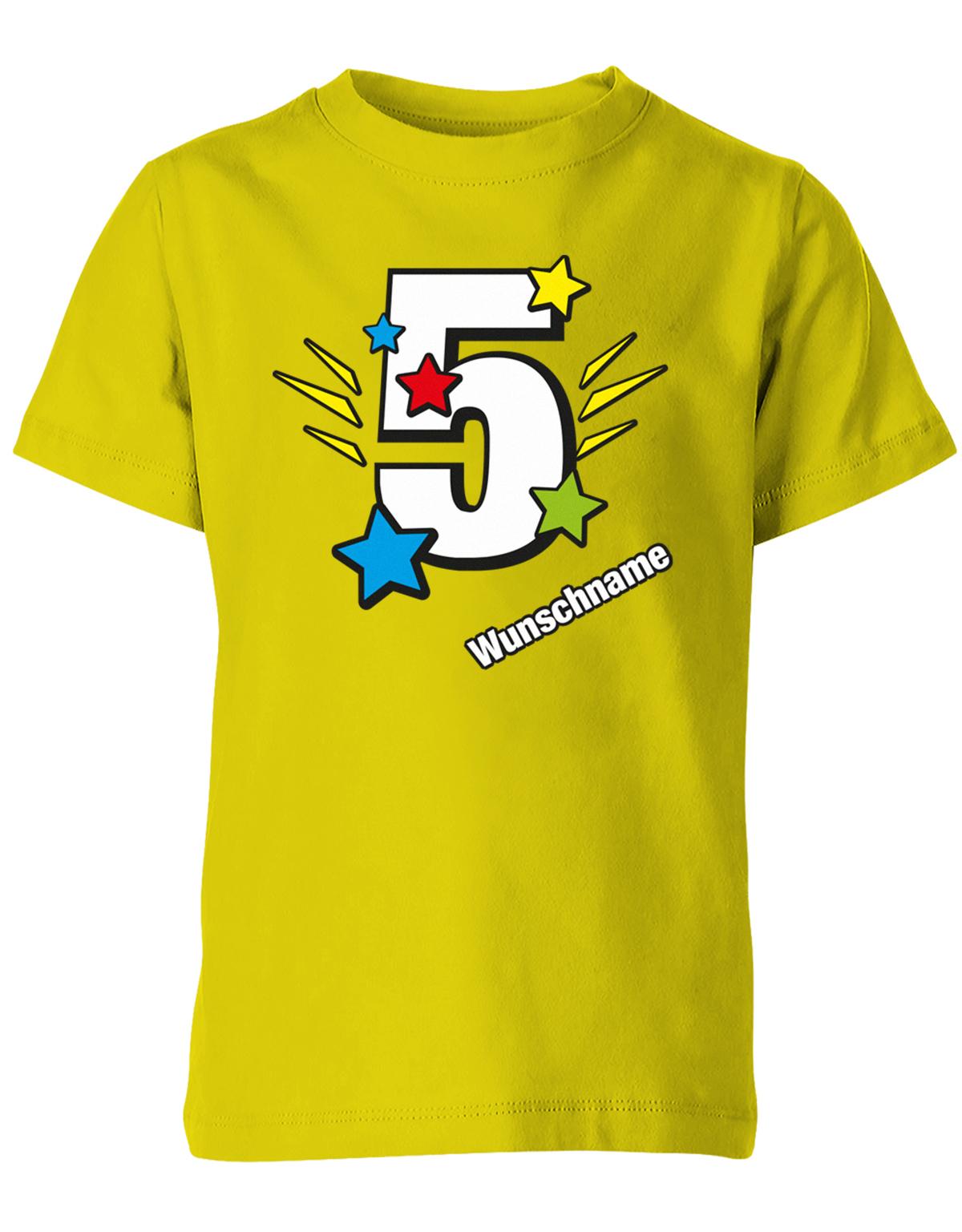 bunte-sterne-5-geburtstag-wunschname-kinder-shirt-gelb