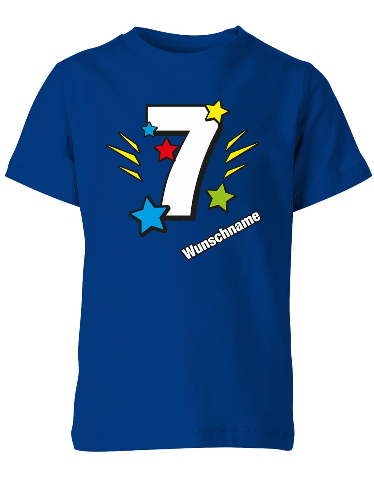 bunte-sterne-7-geburtstag-wunschname-kinder-shirt-royalblau