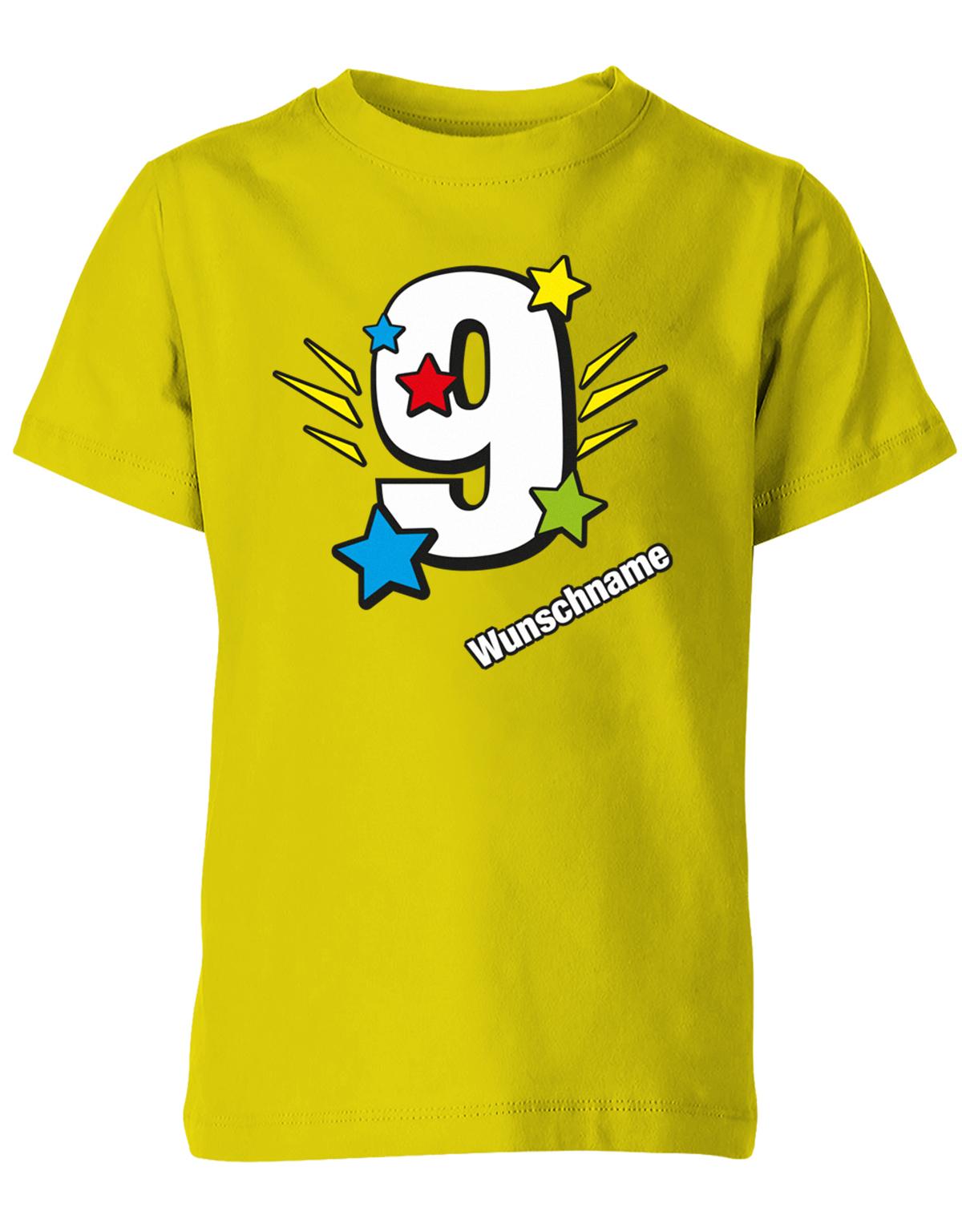 bunte-sterne-9-geburtstag-wunschname-kinder-shirt-gelb