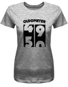Lustiges T-Shirt zum 50. Geburtstag für die Frau Bedruckt mit Oldometer Wechsel von 49 auf 50 Jahre. Grau