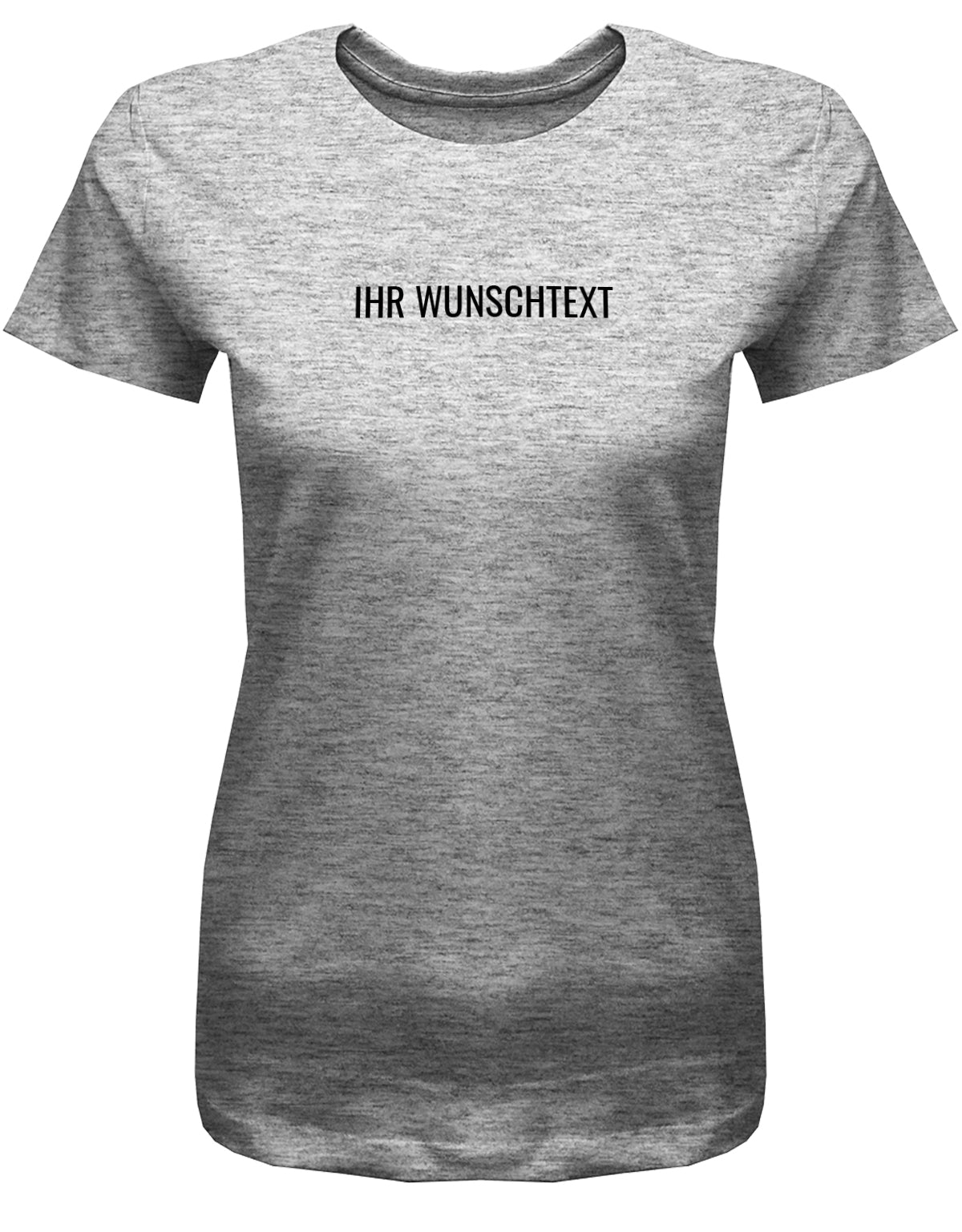 Frauen Tshirt mit Wunschtext. Minimalistisches Design. Grau